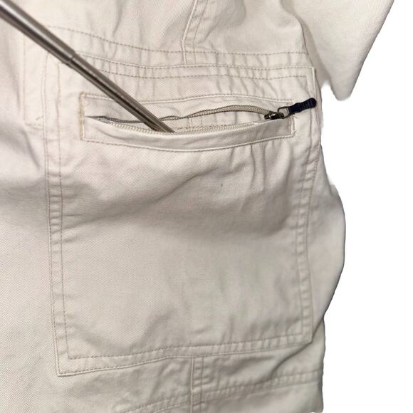 Vintage Y2K Bugle Boy Cargo Pants 30x30 Khaki Camo Wide Leg Patches Zip Pocket - Picture 5 of 12